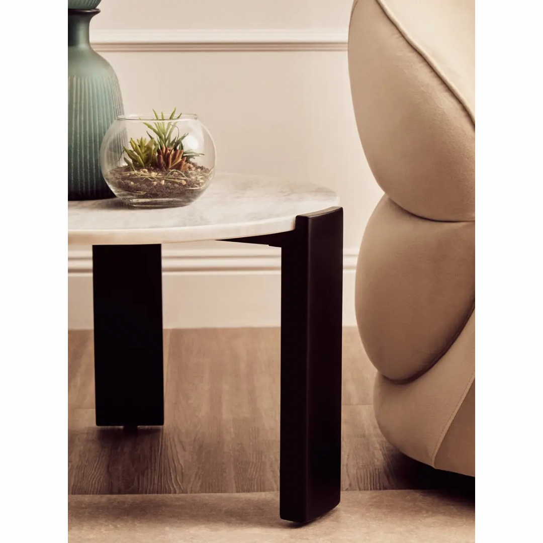 Palmermo White Marble Round Coffee Table (2 sizes available)