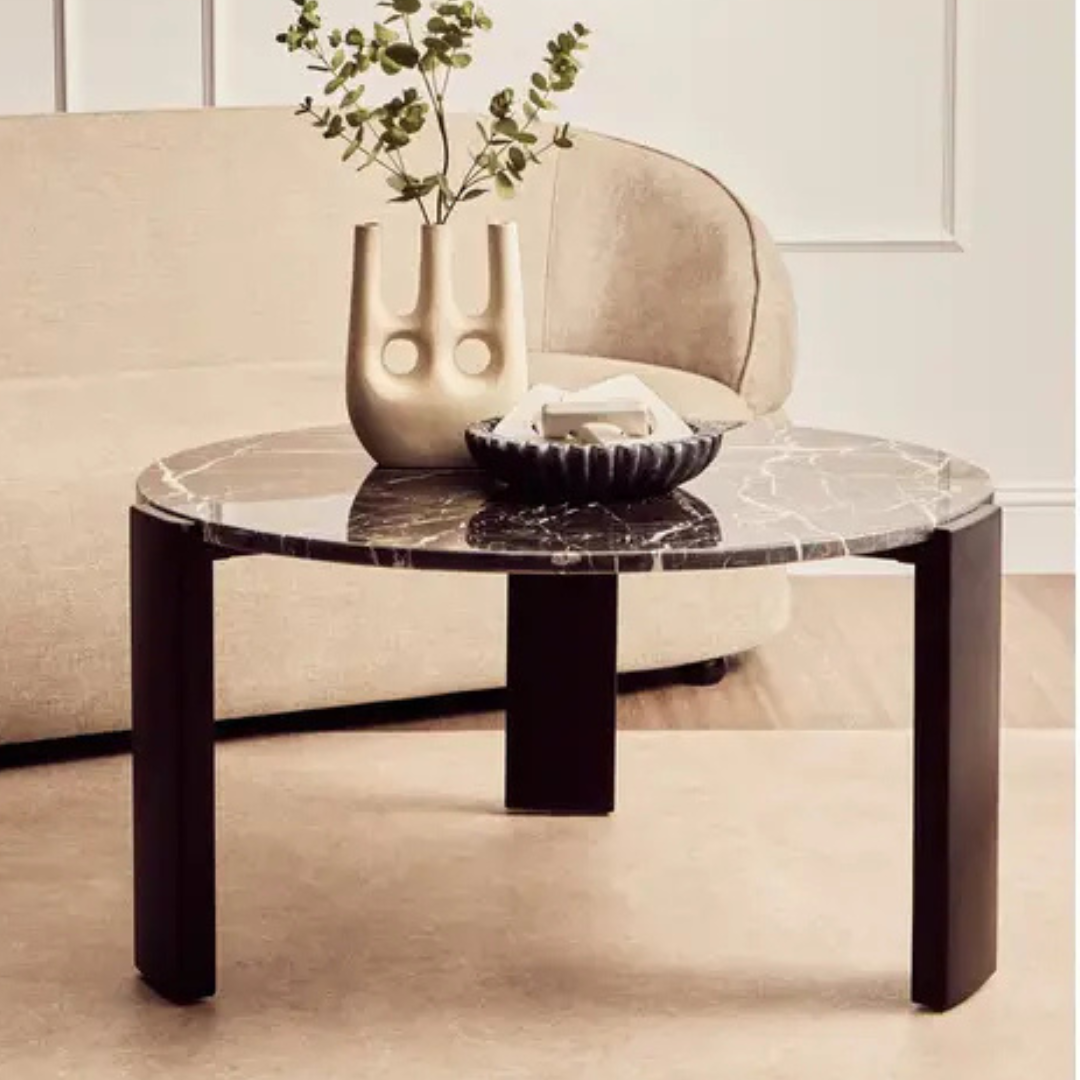 Palmermo Black Marble Round Coffee Table (2 sizes available)