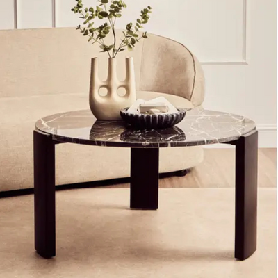 Palmermo Black Marble Round Coffee Table (2 sizes available)