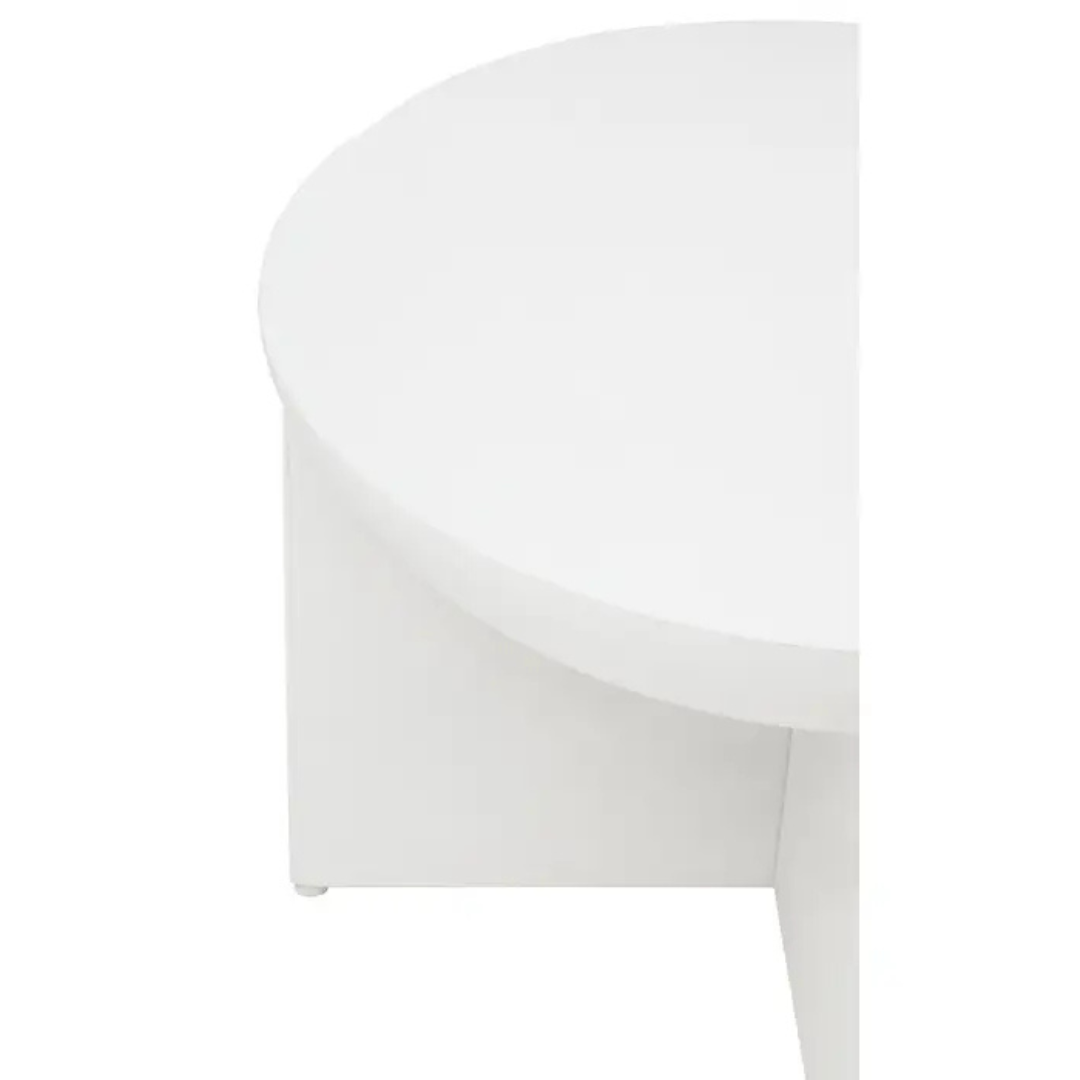 Whitewash Mango Wood Round Coffee Table