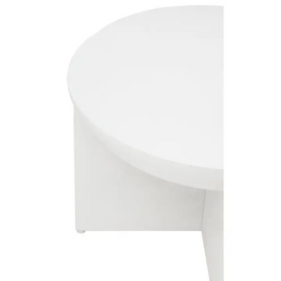 Whitewash Mango Wood Round Coffee Table