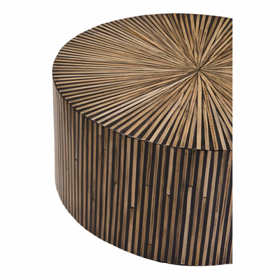 Bamboo Inlay Round Coffee Table