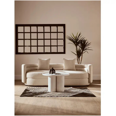 Whitewash Mango Wood Pillar Coffee Table