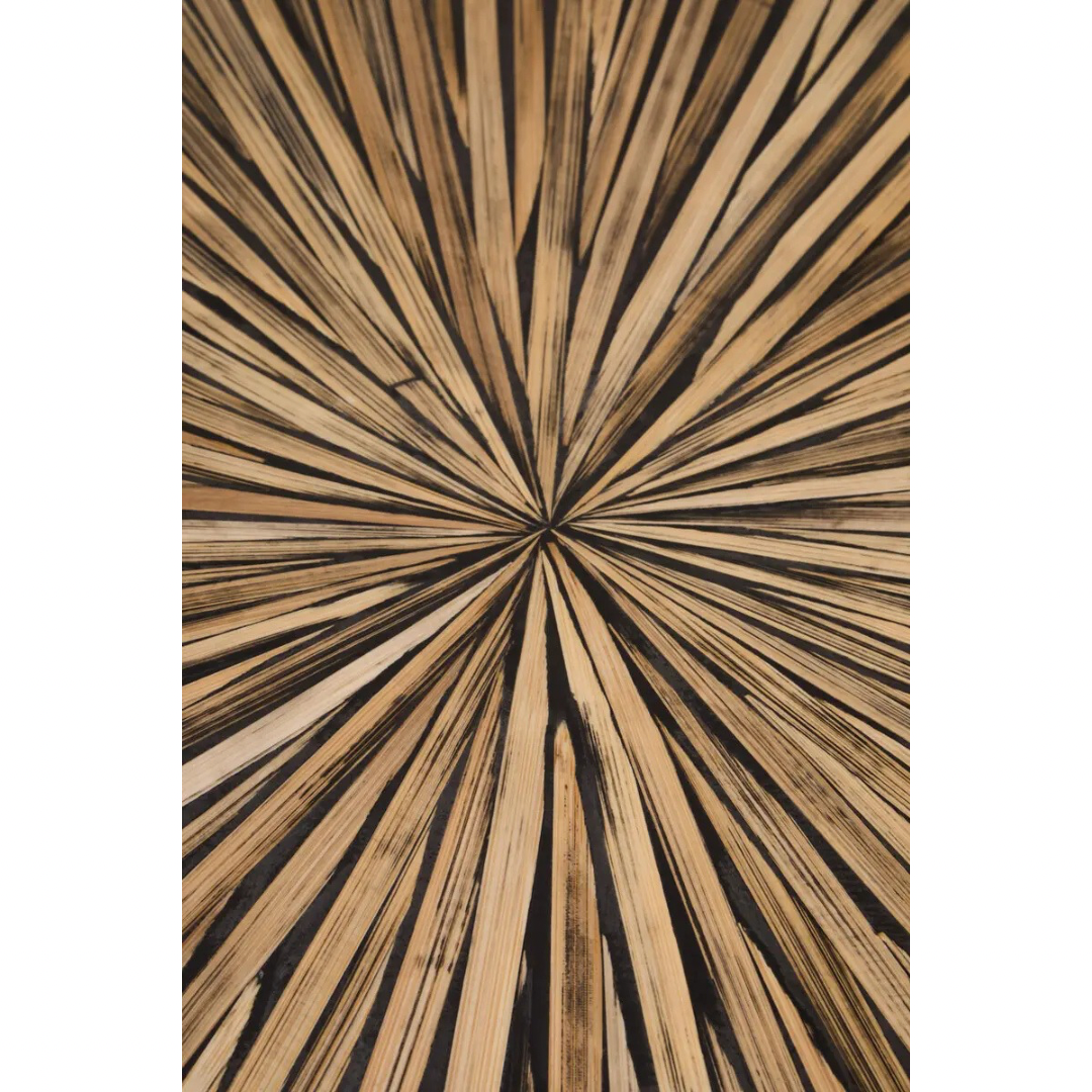 Bamboo Inlay Round Coffee Table