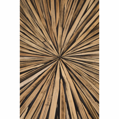 Bamboo Inlay Round Coffee Table