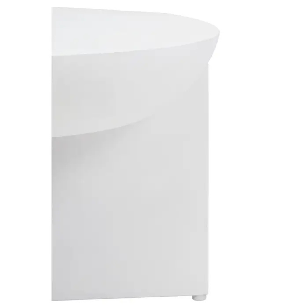 Whitewash Mango Wood Round Coffee Table