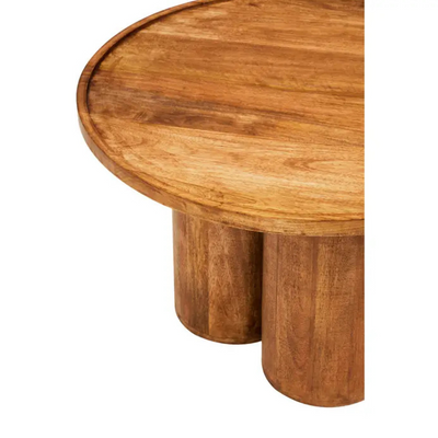 Natural Mango Wood Pillar Coffee Table