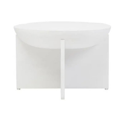 Whitewash Mango Wood Round Coffee Table