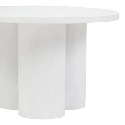 Whitewash Mango Wood Pillar Coffee Table