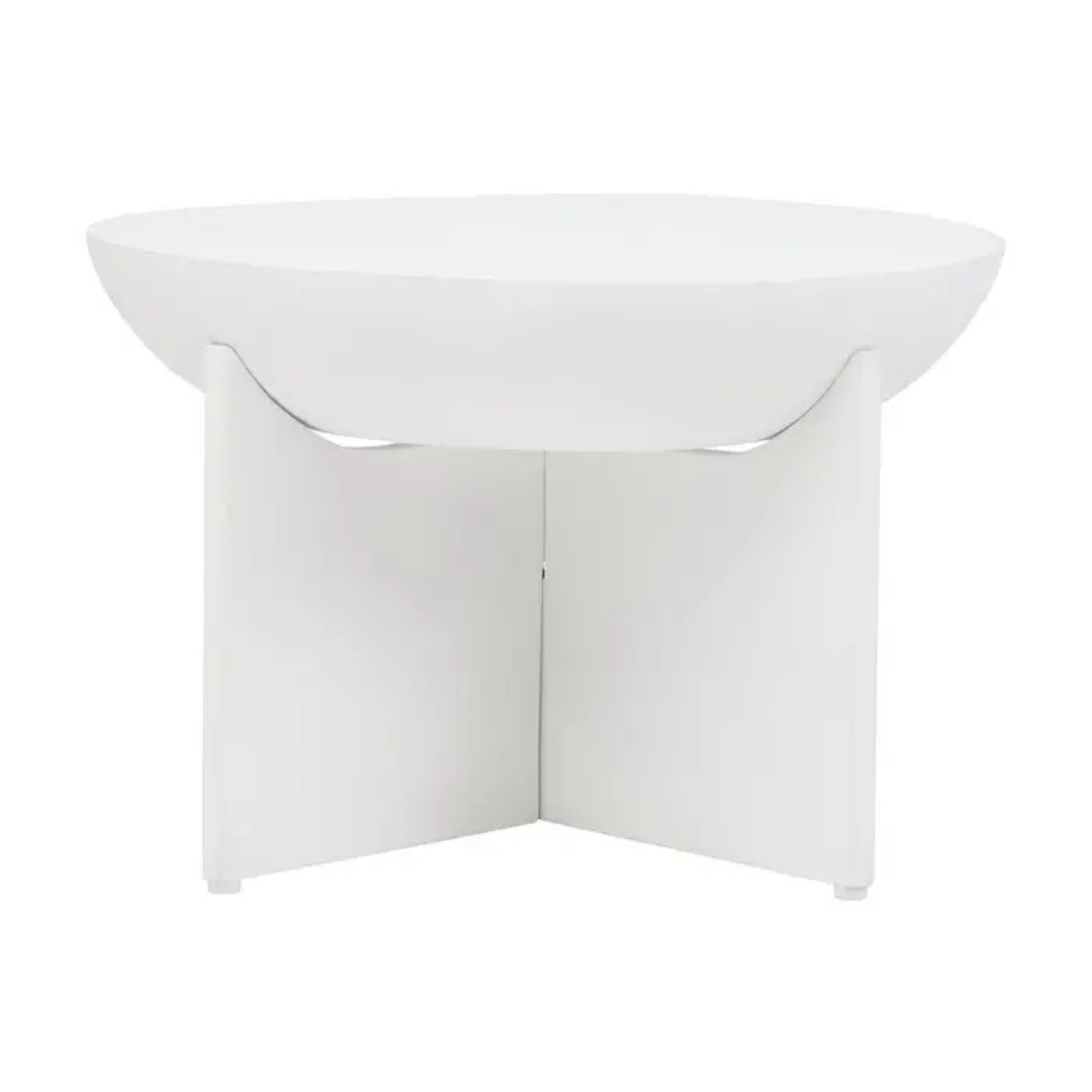 Whitewash Mango Wood Round Coffee Table