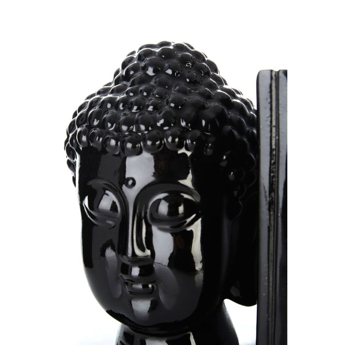BUDDHA HEAD BLACK BOOKENDS
