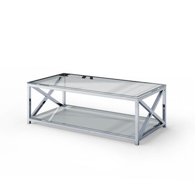 Ex Display Tides Collection New York X End Steel & Glass Coffee Table