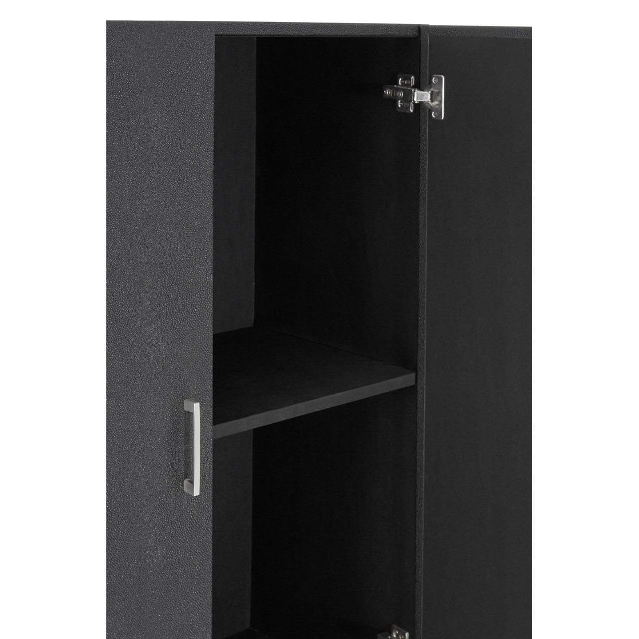 Black Faux Sharkskin Drinks Cabinet