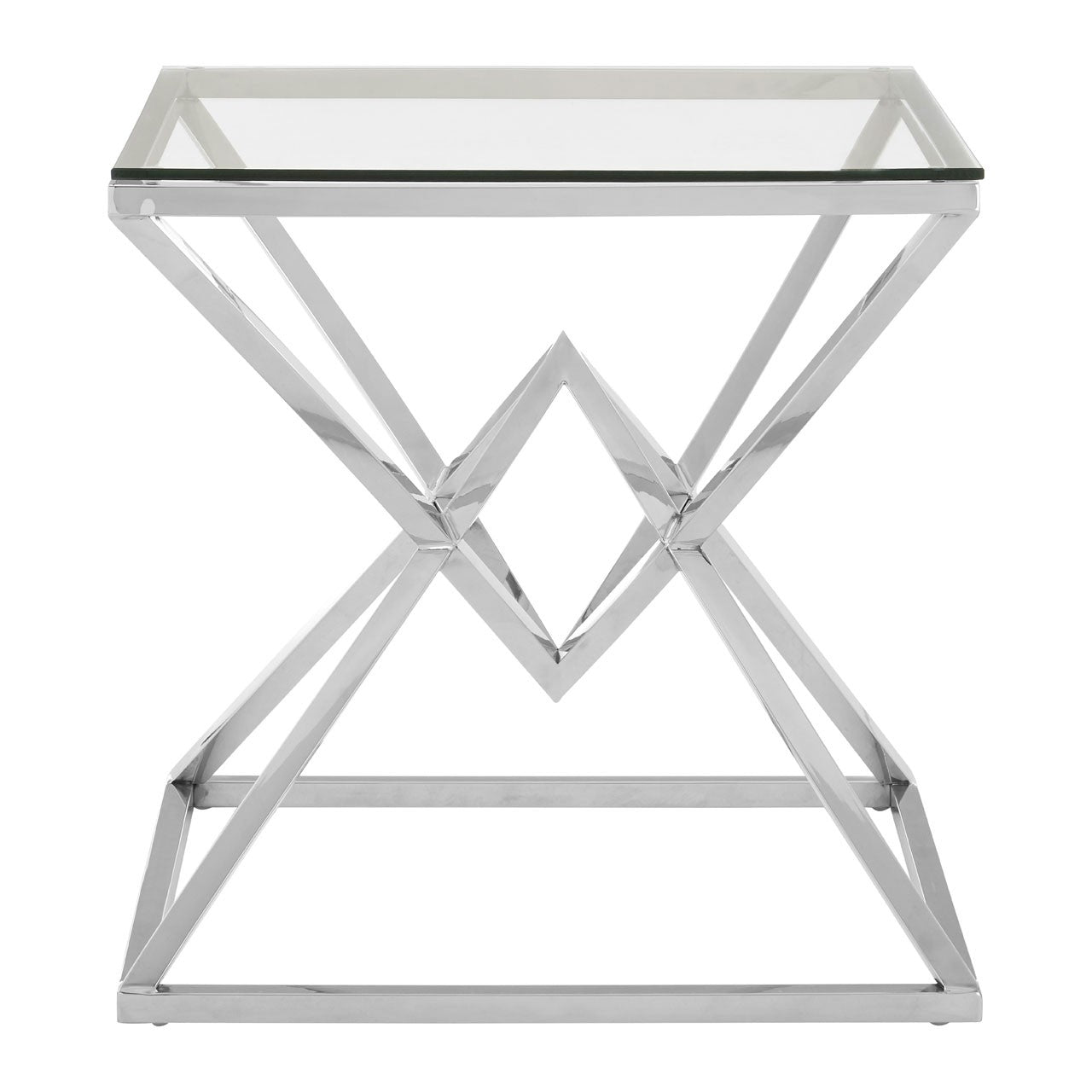 *Last One* Pyramid Steel Silver Side Table