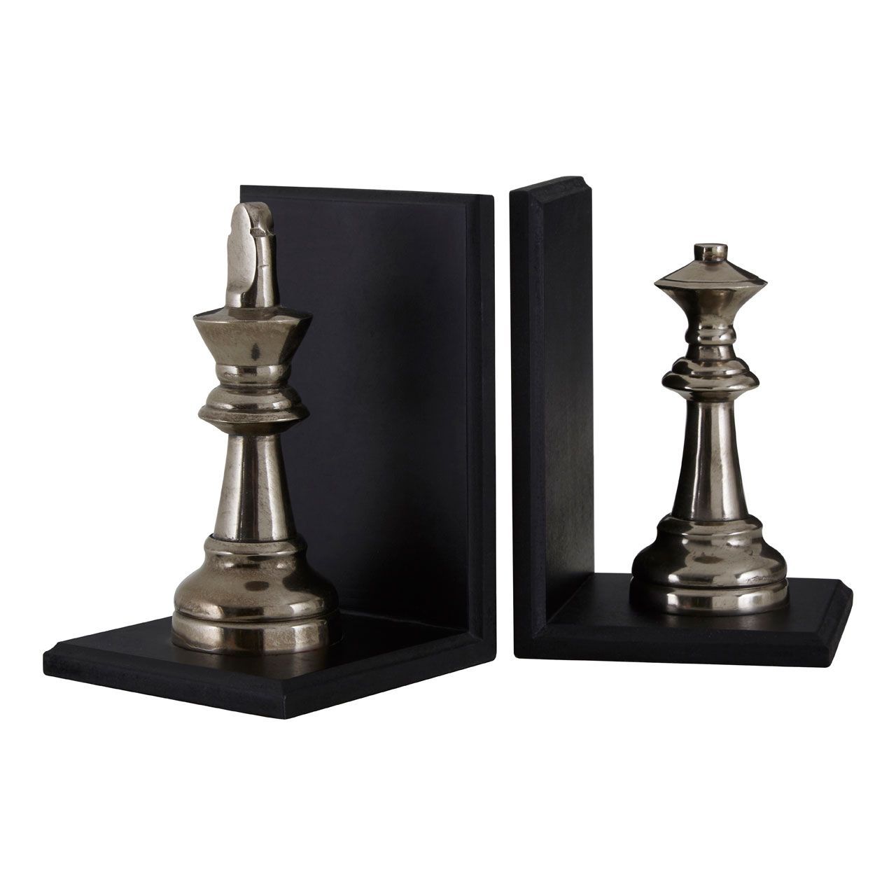 KING AND QUEEN CHESS BOOKENDS