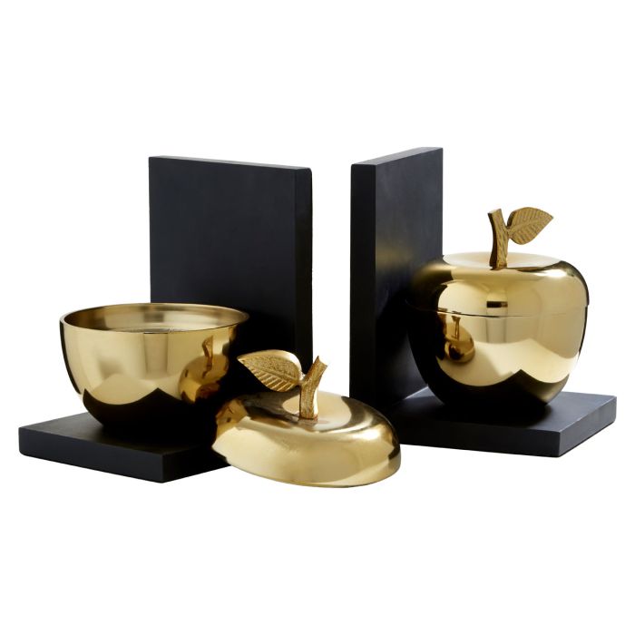 SET OF 2 APPLE BOOKENDS