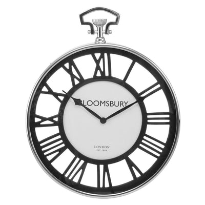 Bloomsbury Nickel Finish Pocket Style Wall Clock