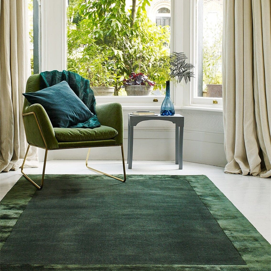 Ascot Green Border Rug