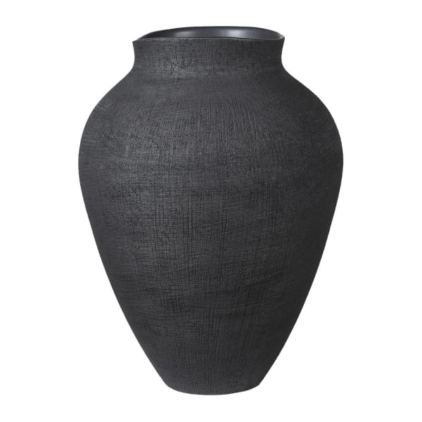 Black Stoneware Textured Finish Vase