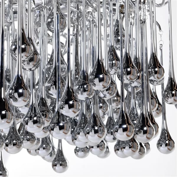 Silver Glass Droplet Chandelier
