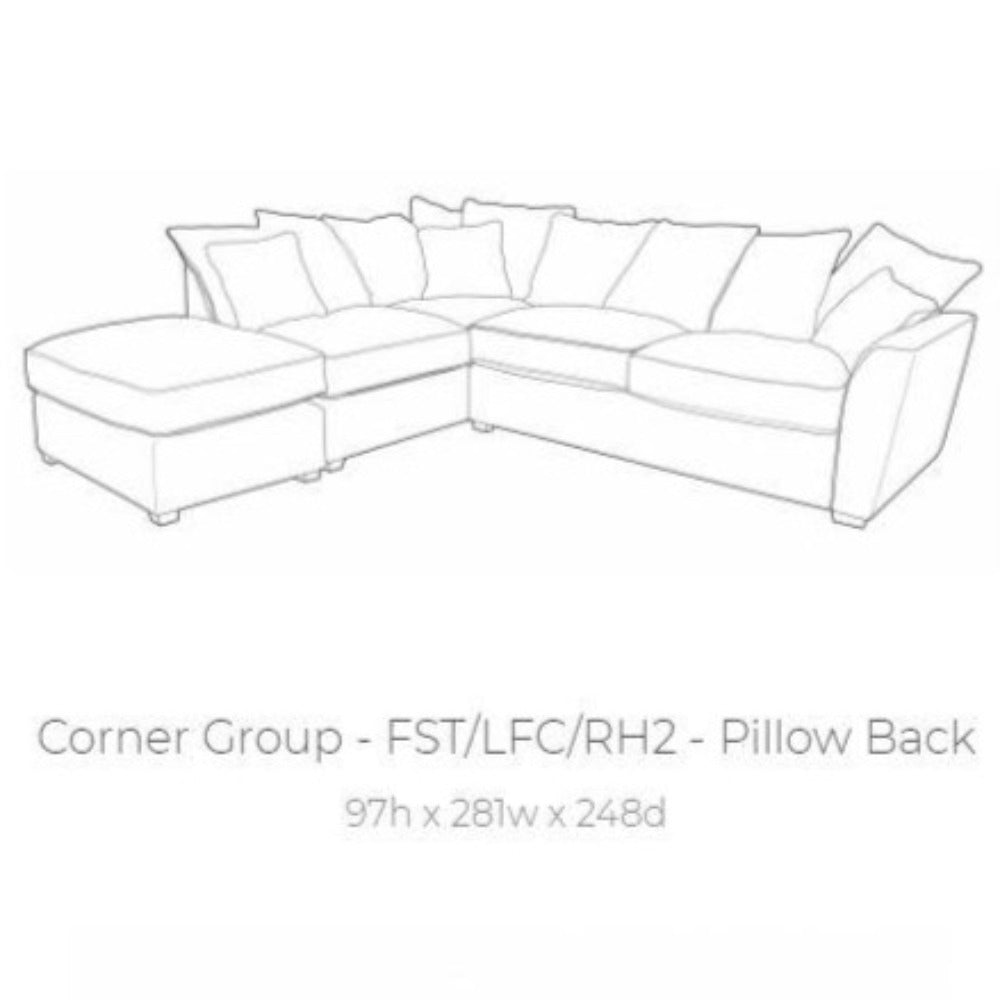 Fantasia Oyster Pillow Back Corner Sofa With Foostool