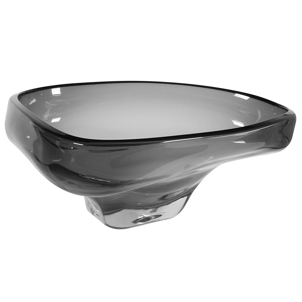 Smoked Glass Triangle Bowl