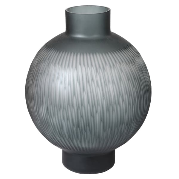 Grey Cut Glass Vase