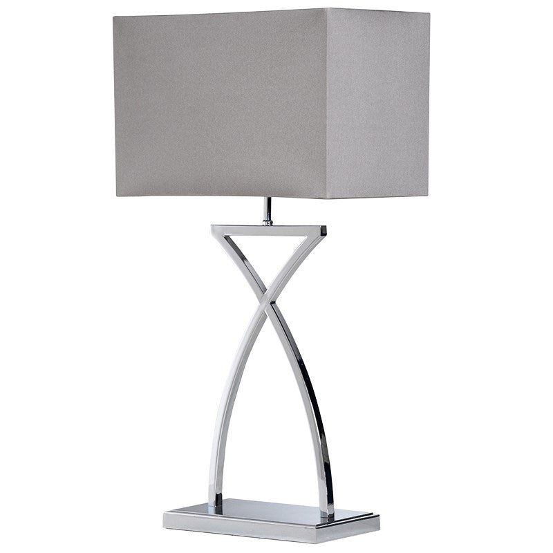 Curved X base Lamp With Shade