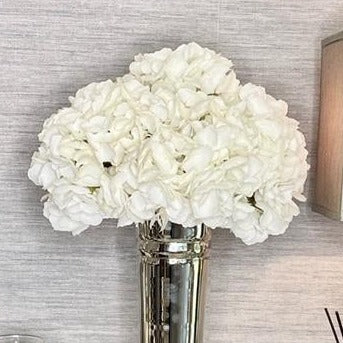 Trumpet Vase With White Hydrangea