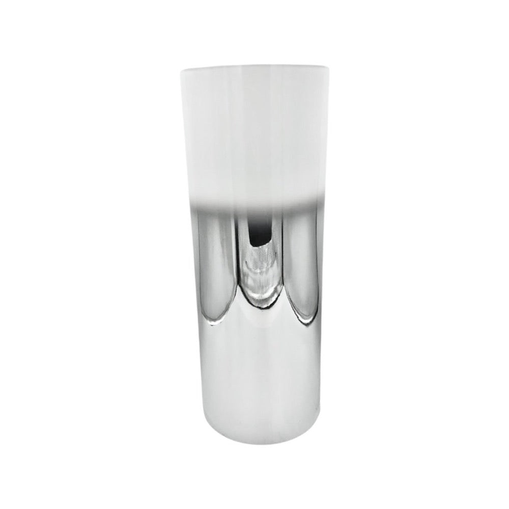 Tides Collection Tube Ombre White & Silver Vase