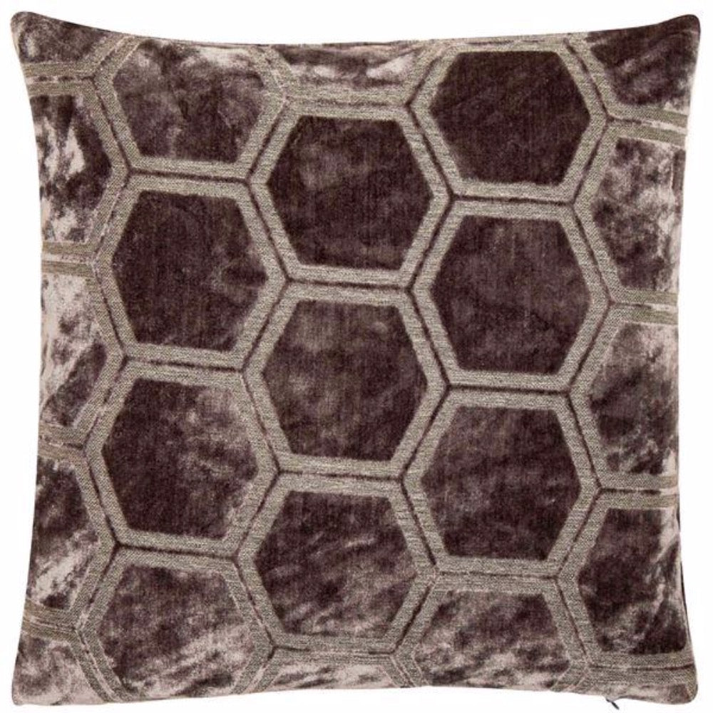 Hexagon Large Cut Slate Velvet Cushion