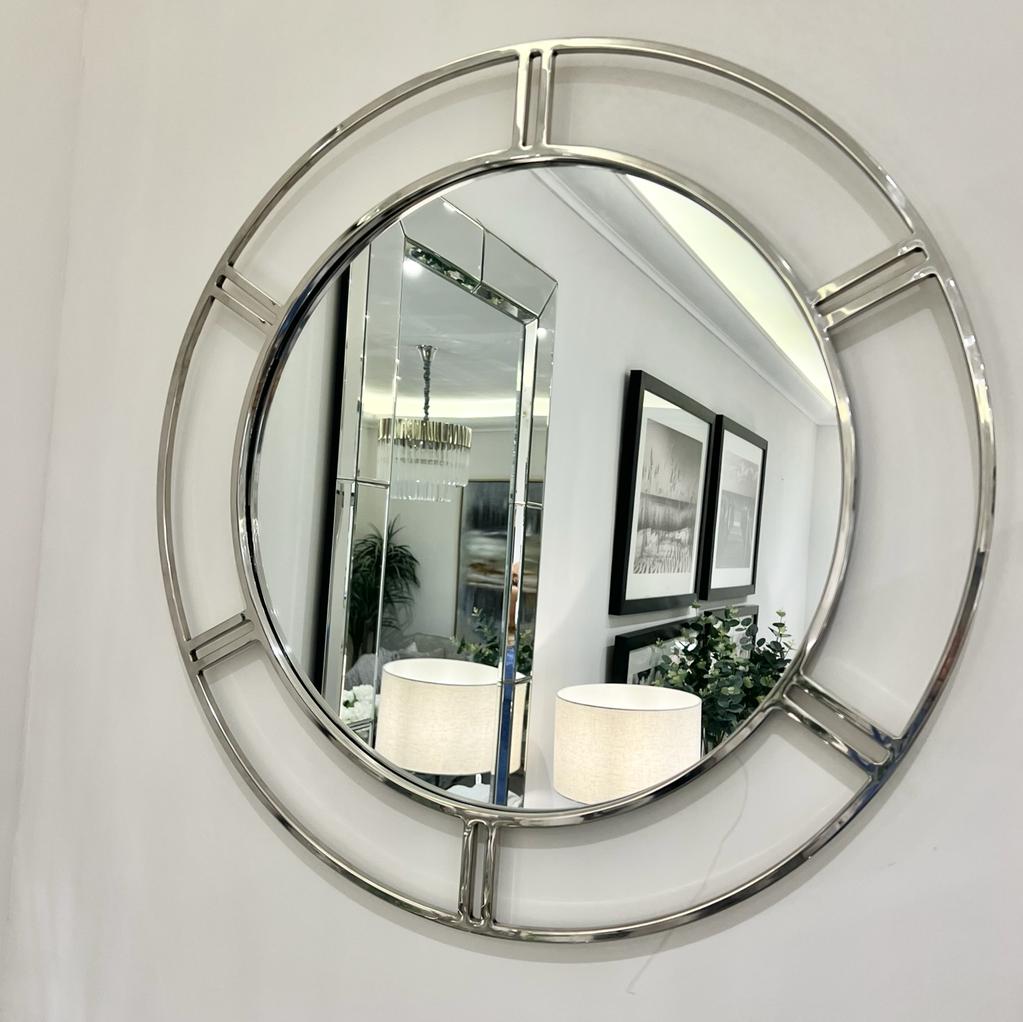 Tides Collection Round Metal Frame Mirror