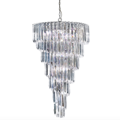 Sigma Chrome 9 Light Chandelier With Clear Acrylic Prisms