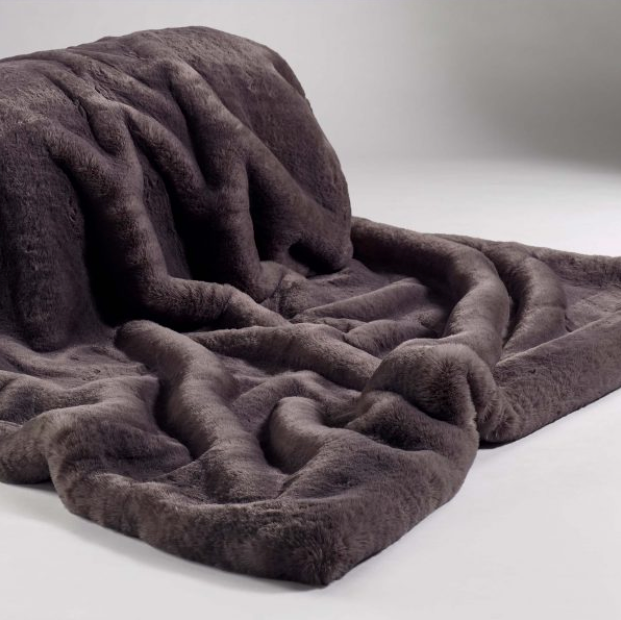 Luxe Russian Blue Faux Fur Throw