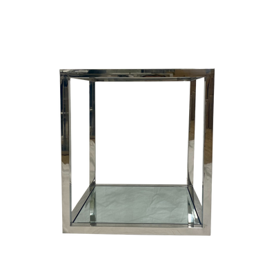 Tides Collection Montana Chrome & Mirrored Box Side Table