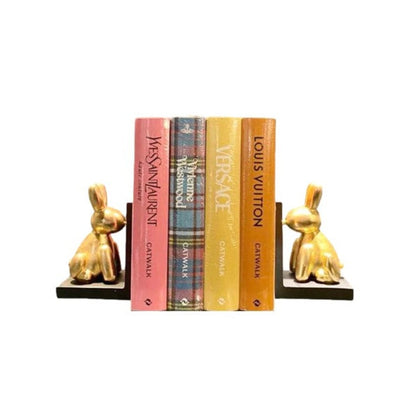 Black & Gold Rabbit Bookends